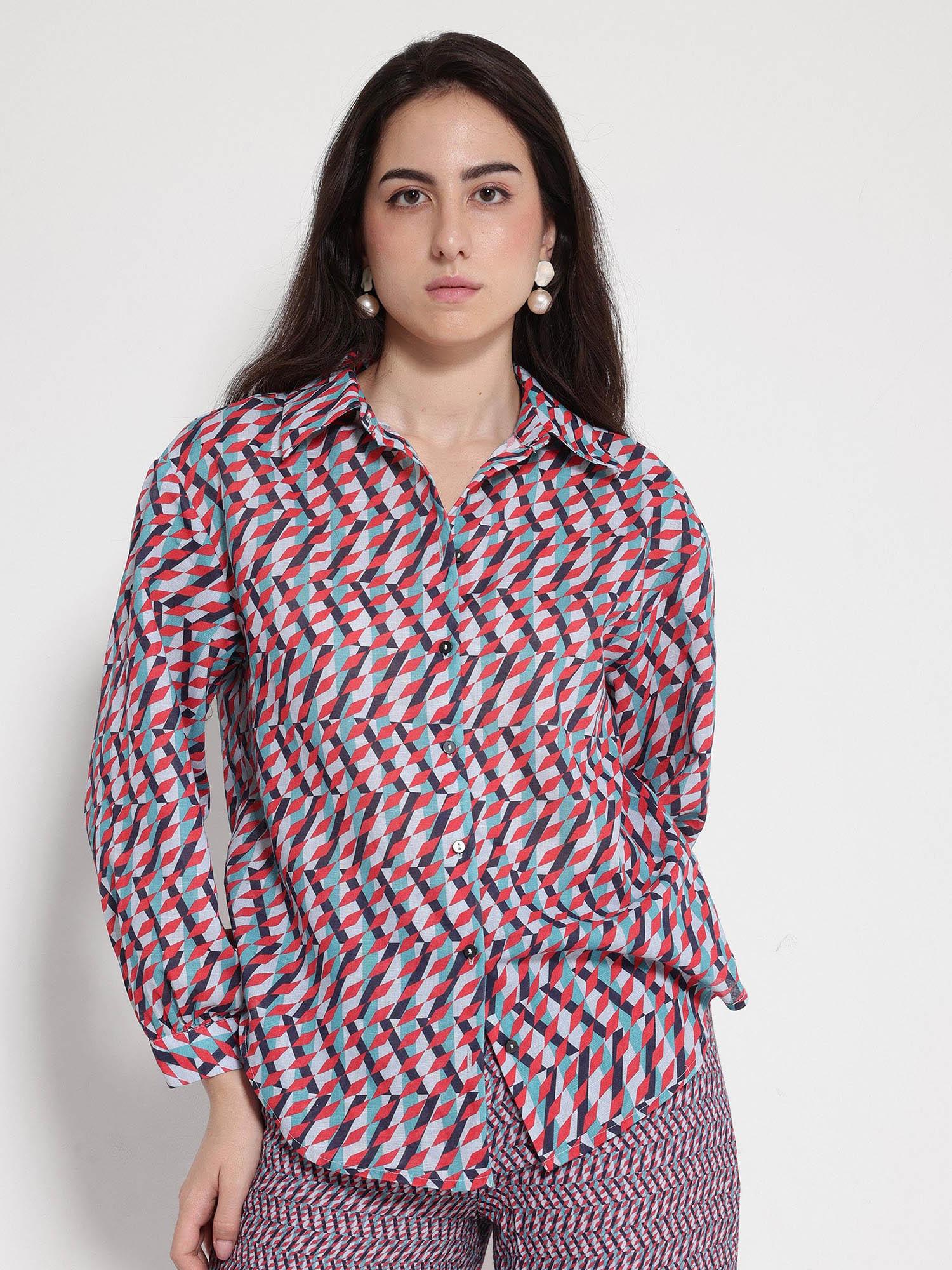 womens multi-color luren printed shirt