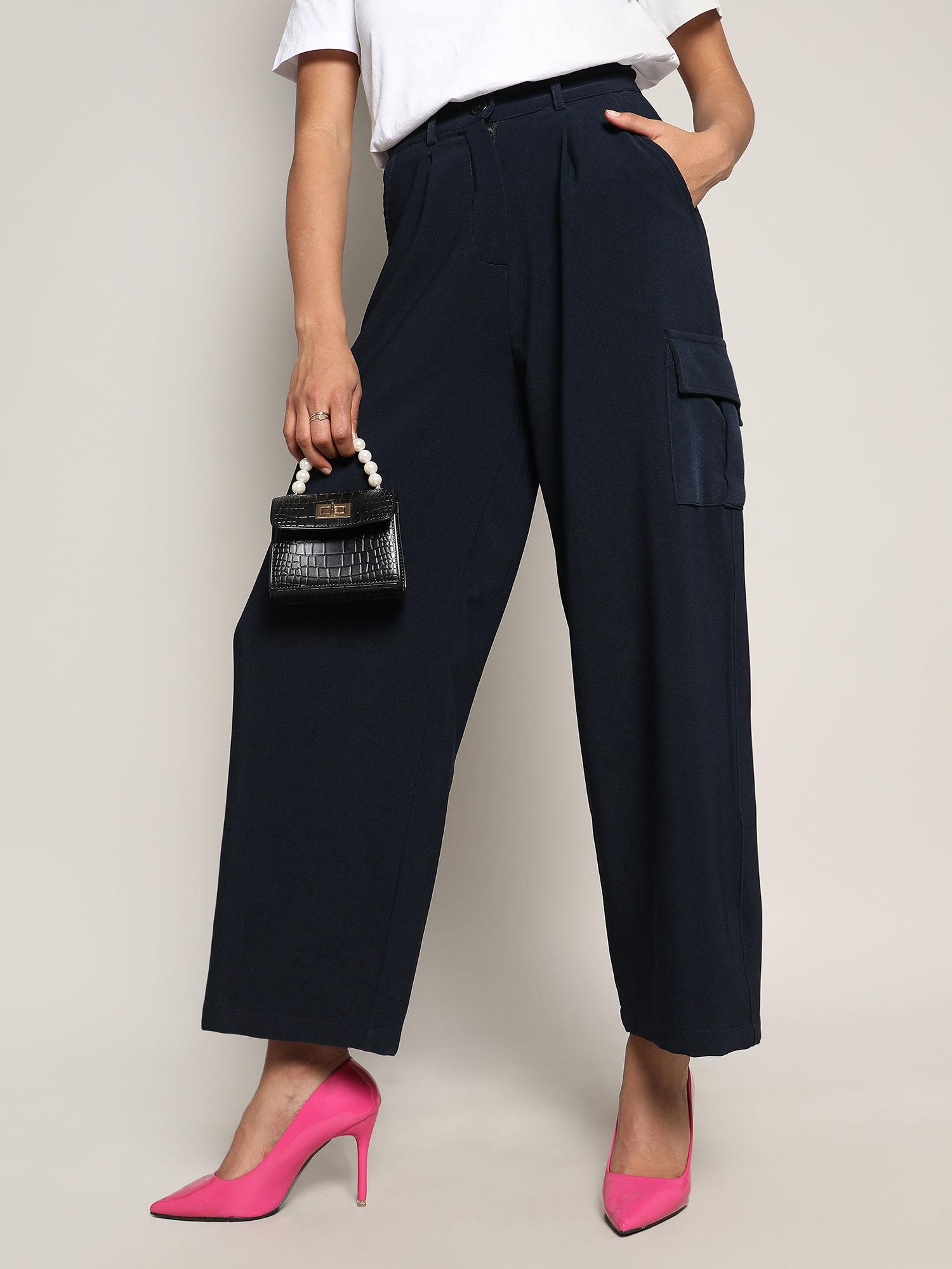 womens navy blue baggy cargo pants