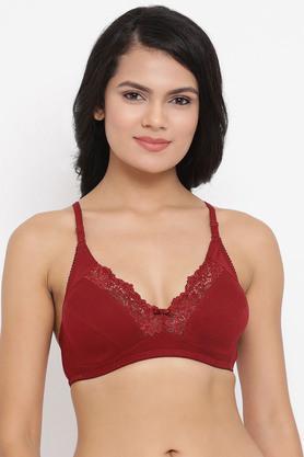 womens non-padded non-wired bra - maroon
