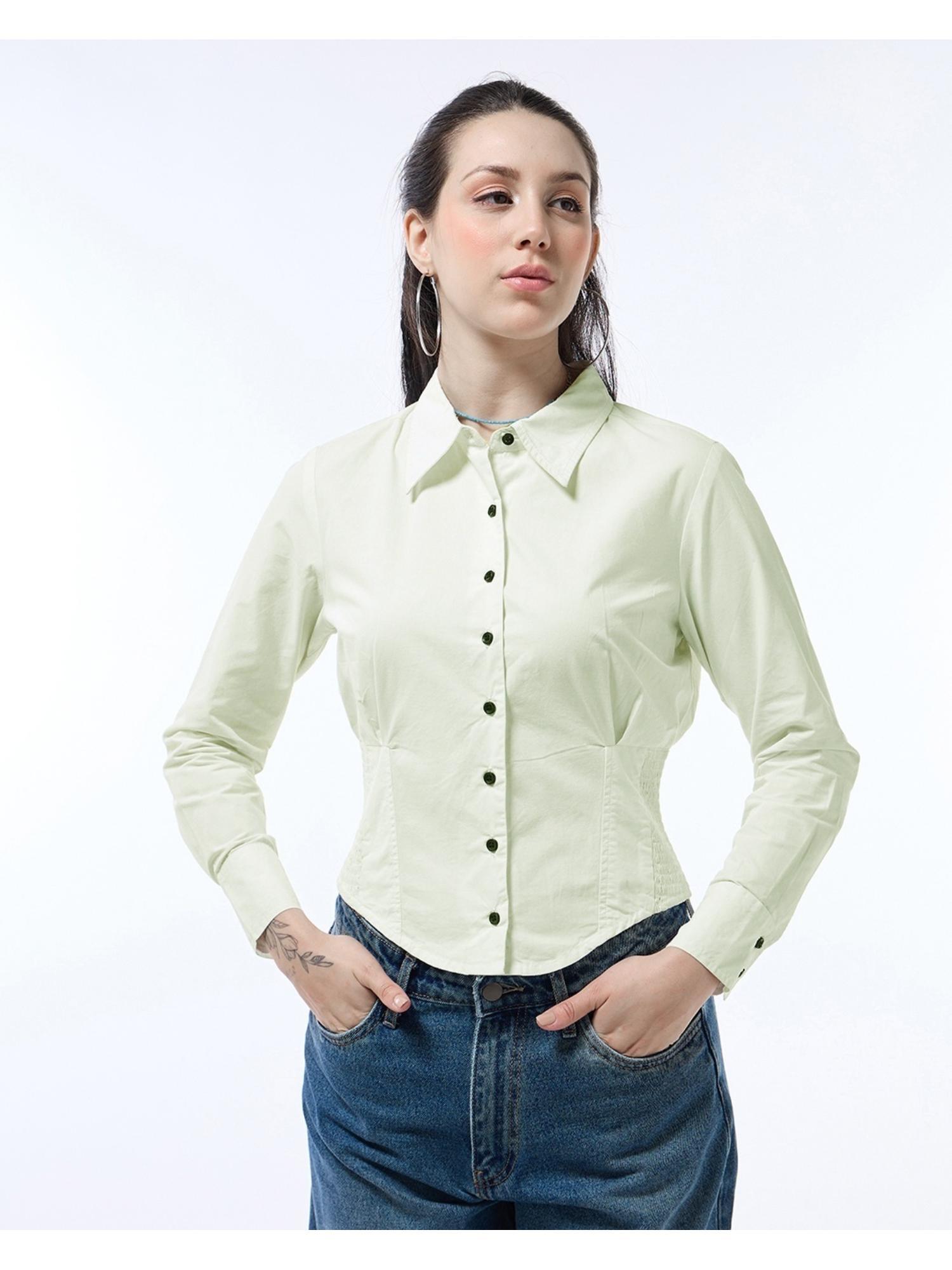 womens off white corset shirt