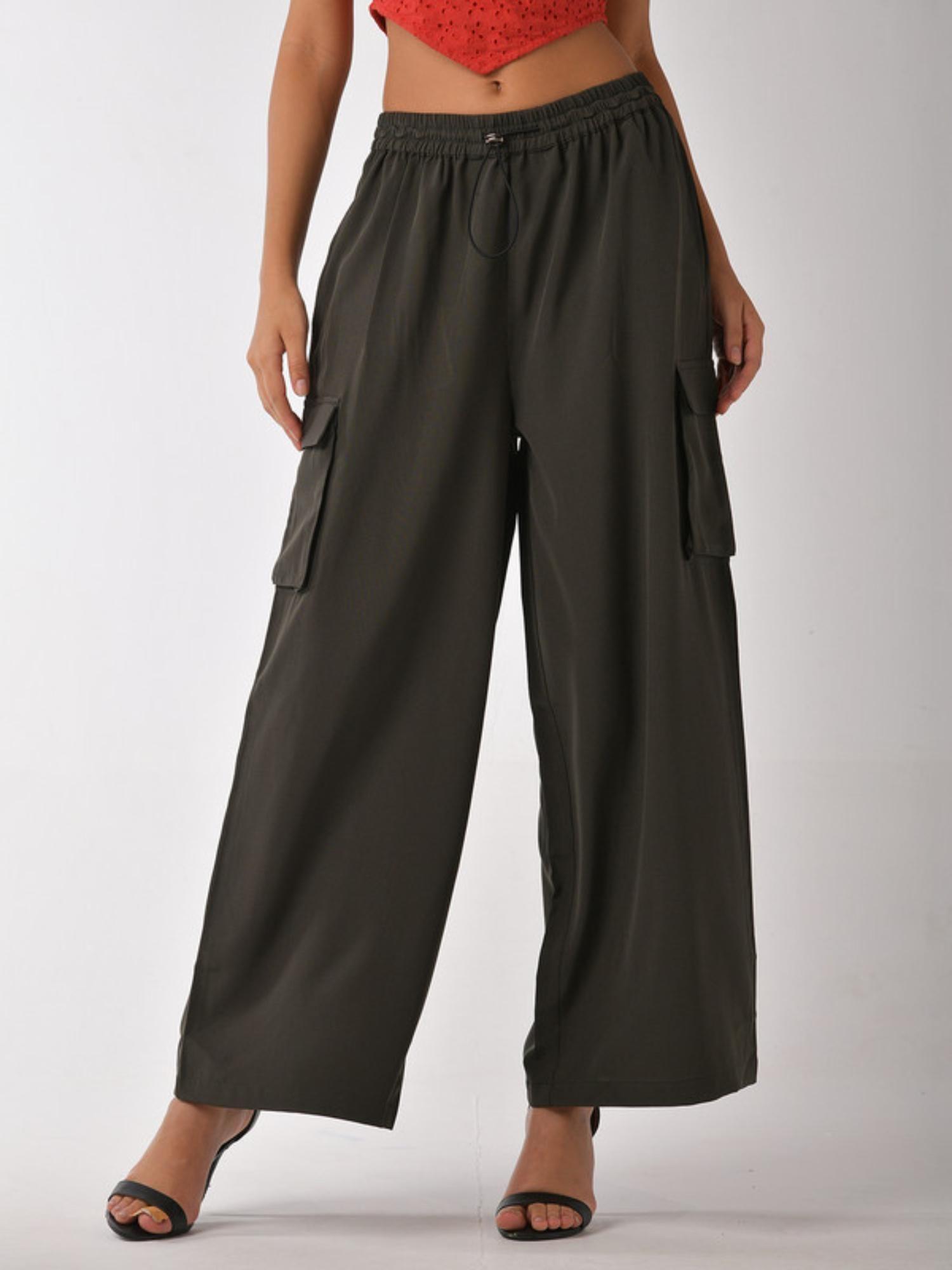 womens olive baggy air cargo pants