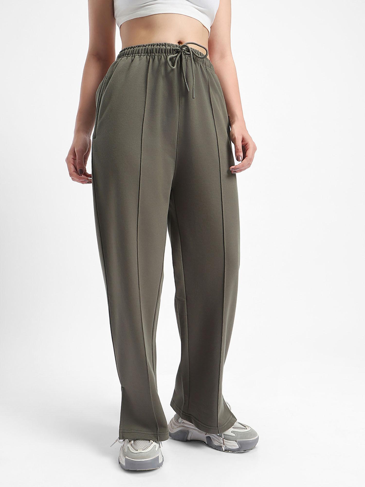 womens olive solid pants