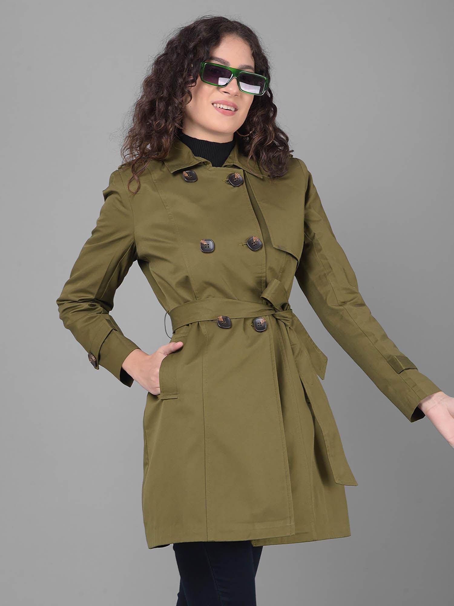 womens olive trench coat (set of 2)