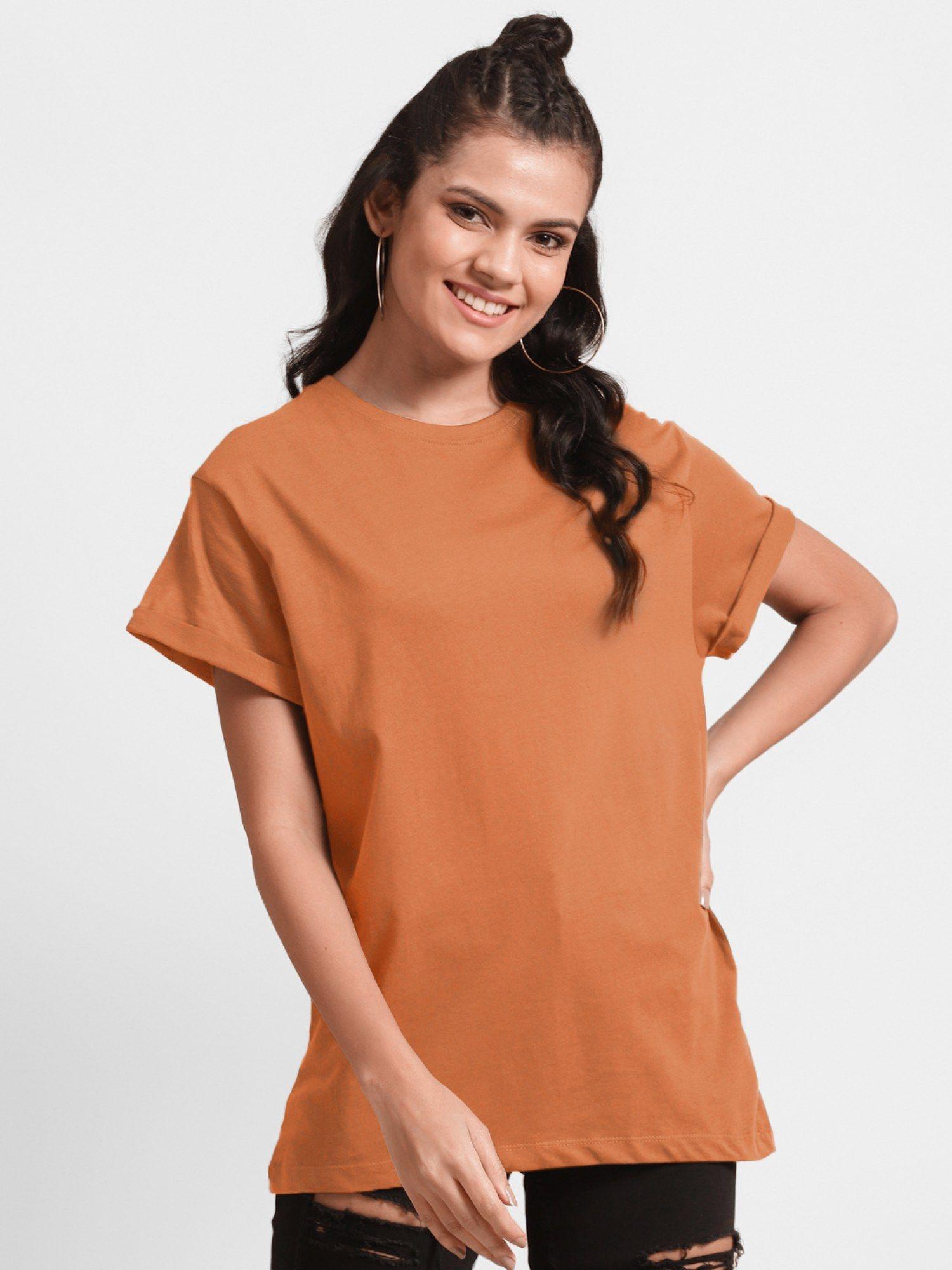 womens orange boyfriend t-shirt