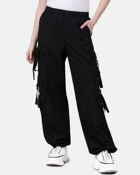 womens over-dyed cargo parachute trousers