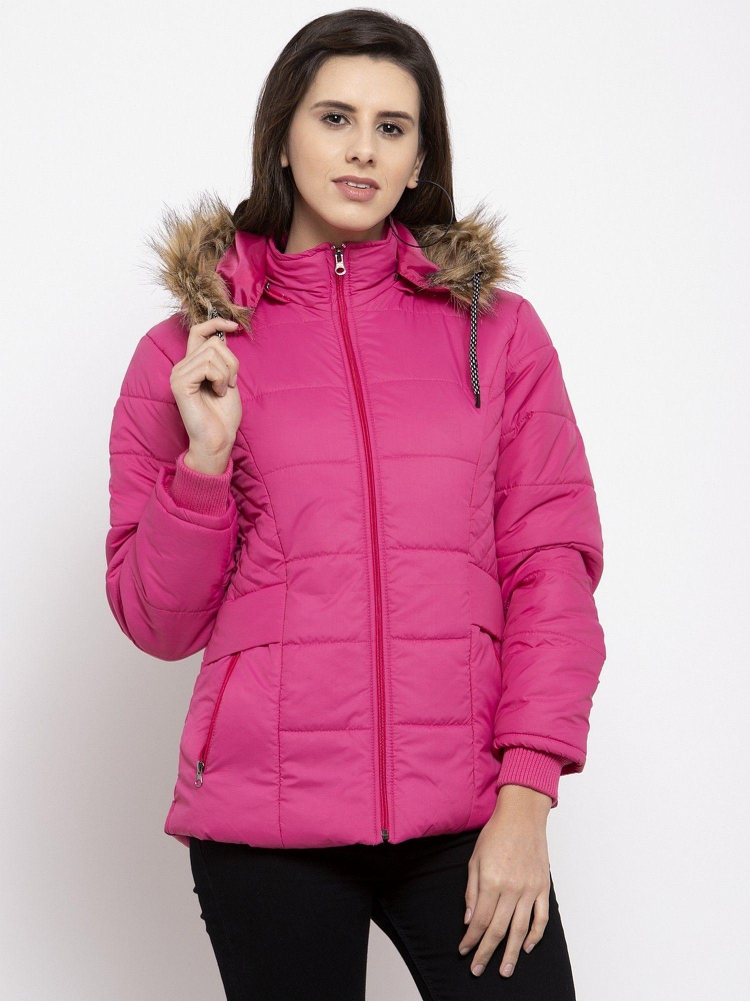 womens parka jacket pink