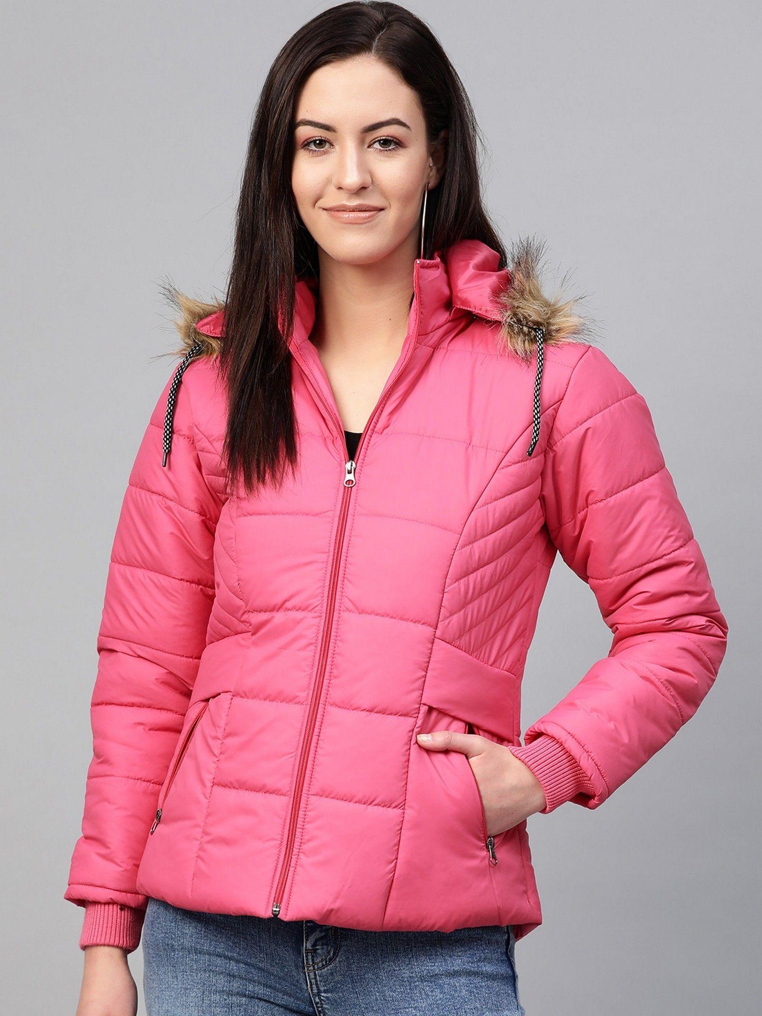 womens parka jacket pink