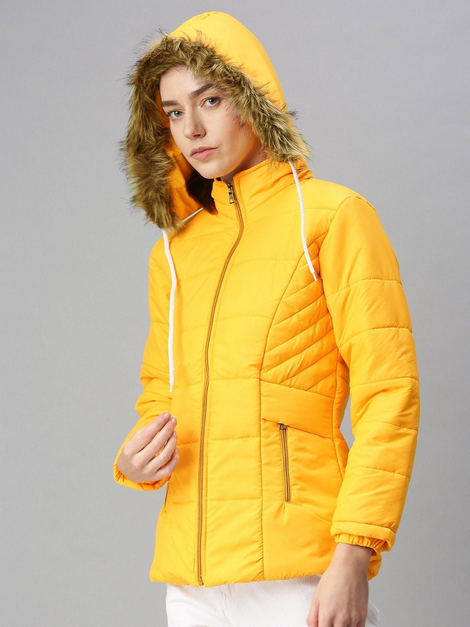 womens parka jacket yellow