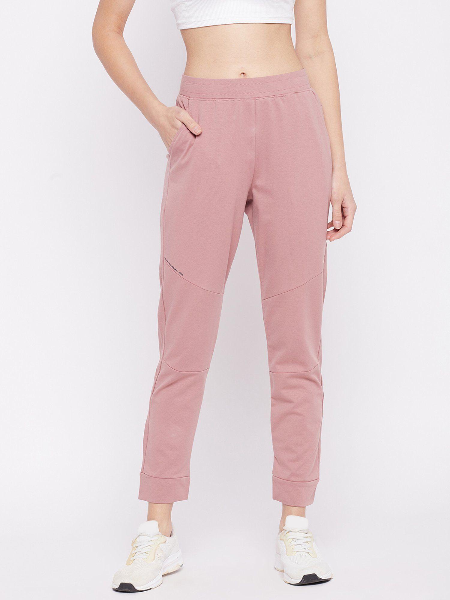 womens peach cotton blend jogger pant