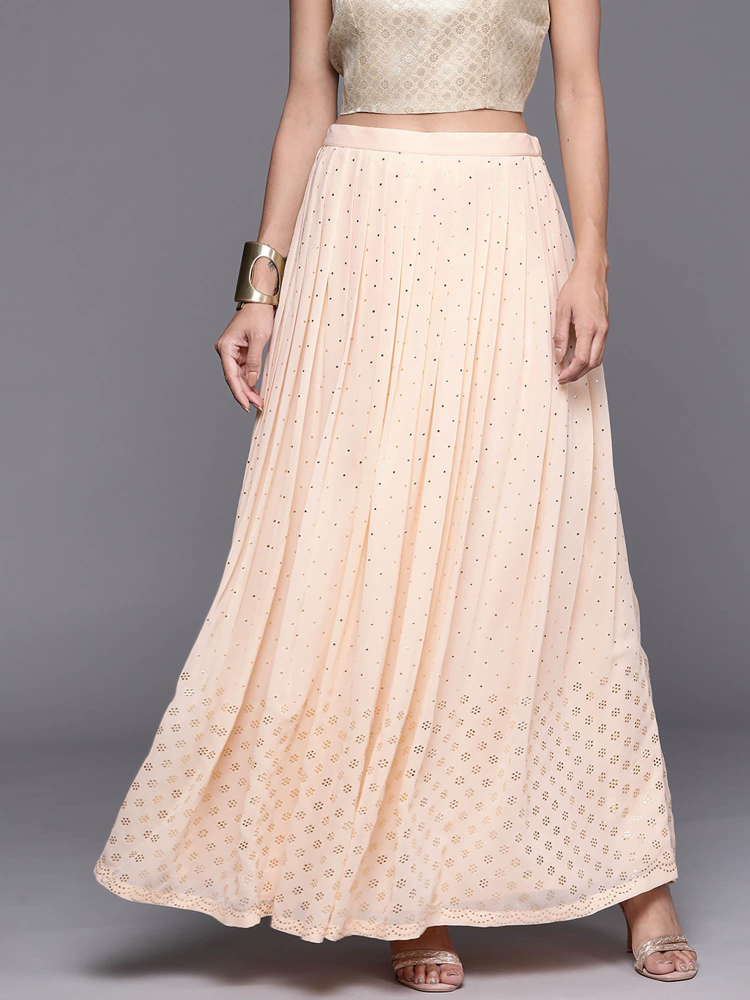 womens peach sequined skirt