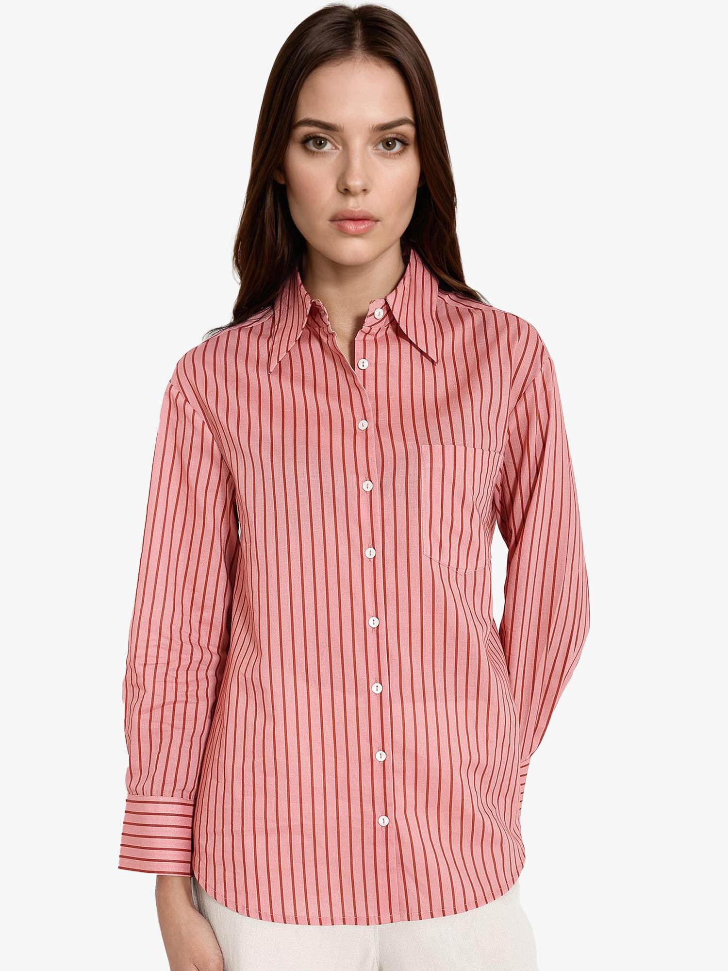 womens pink barletta narrow stripes shirt