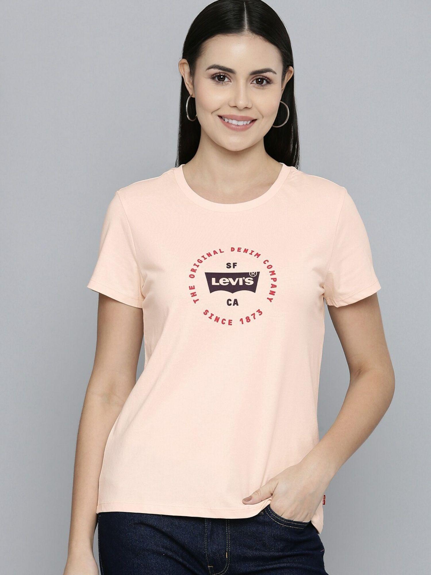 womens pink crew neck t-shirt