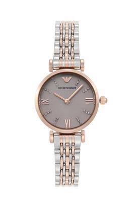 womens pink dial metallic analogue watch - ar11223i