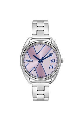 womens pink dial metallic analogue watch - tw043hl10