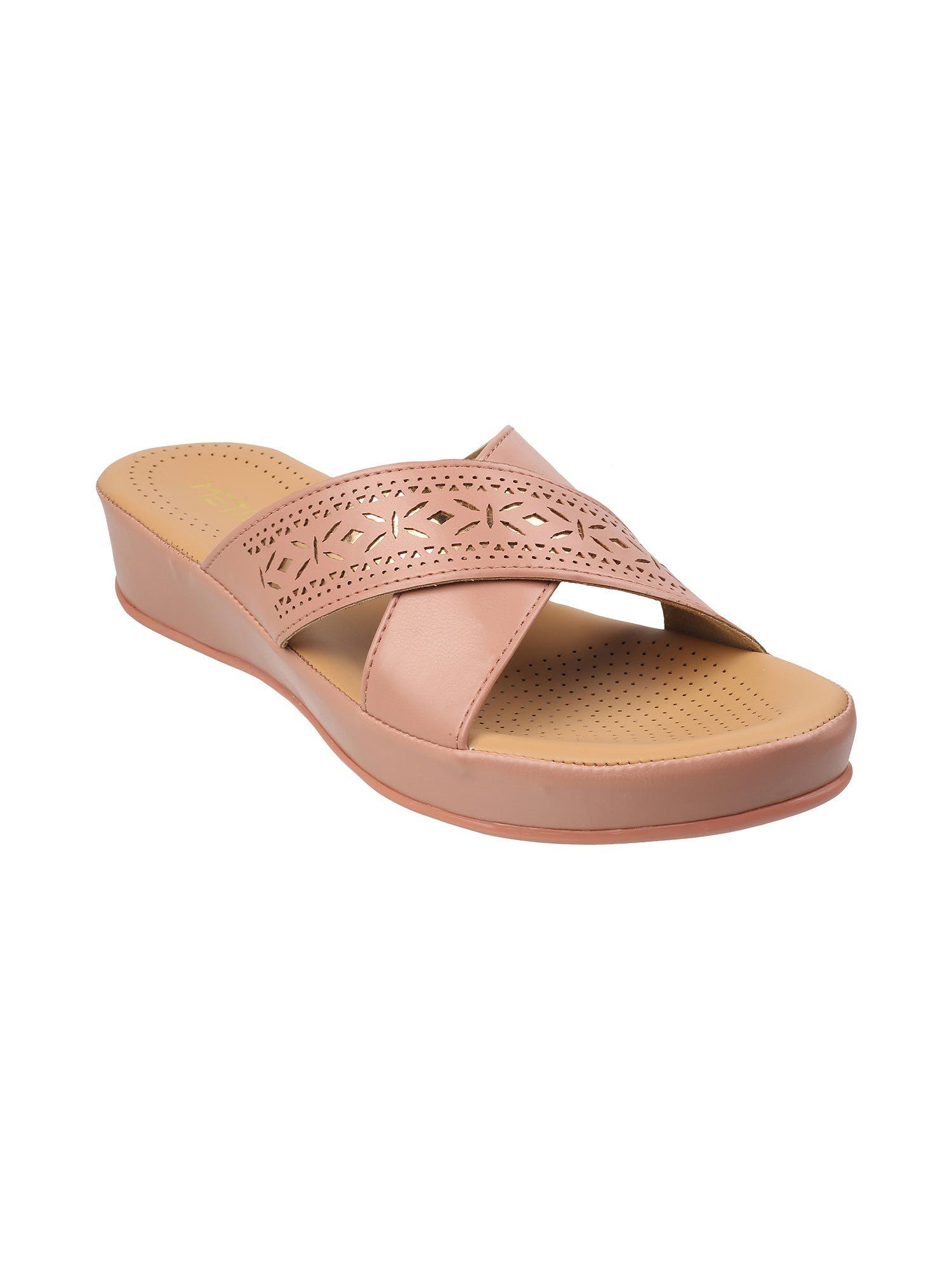 womens pink flat mulesmetro women pink synthetic self design flats