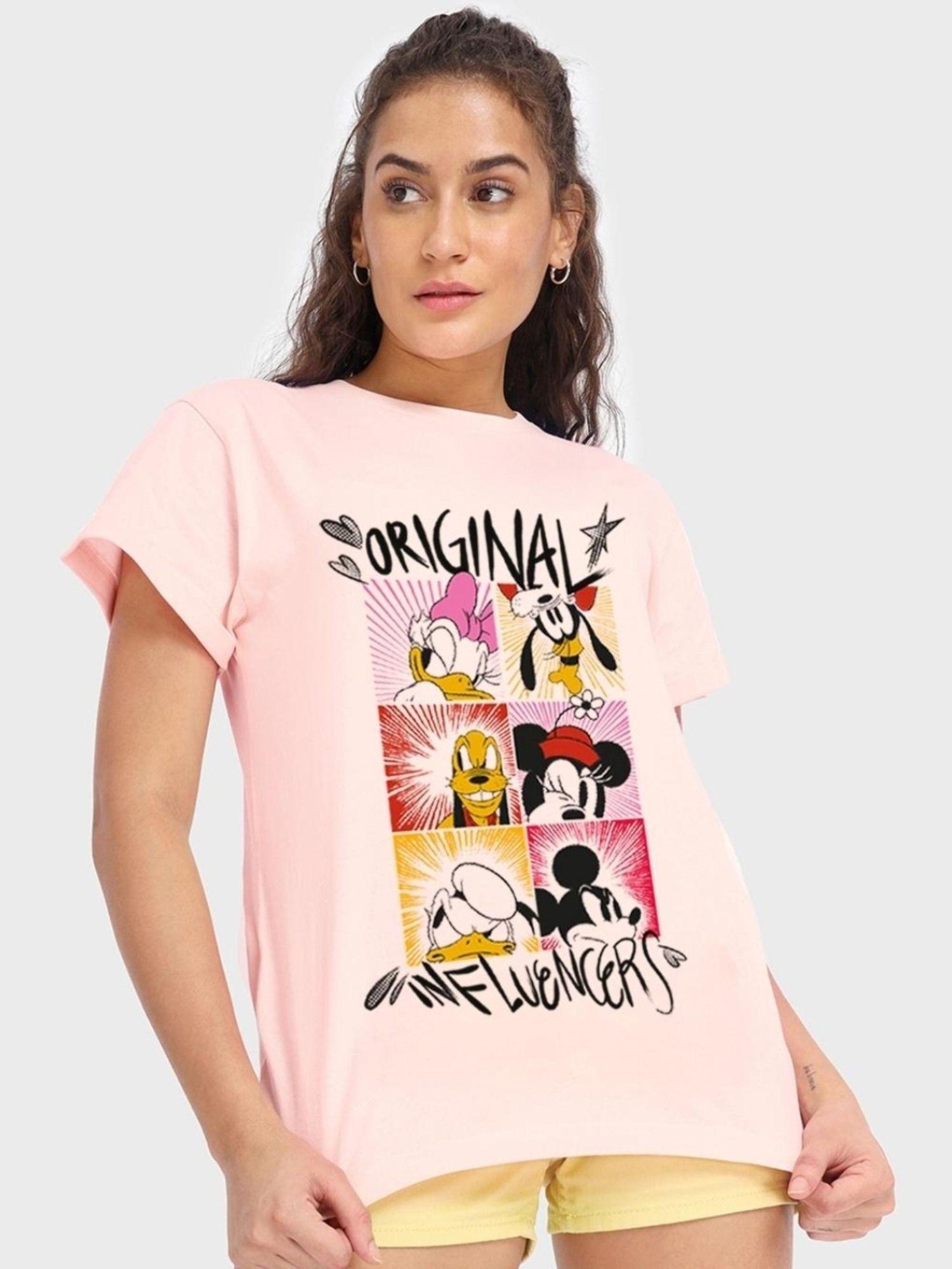 womens pink graphic boyfriend fit t-shirt