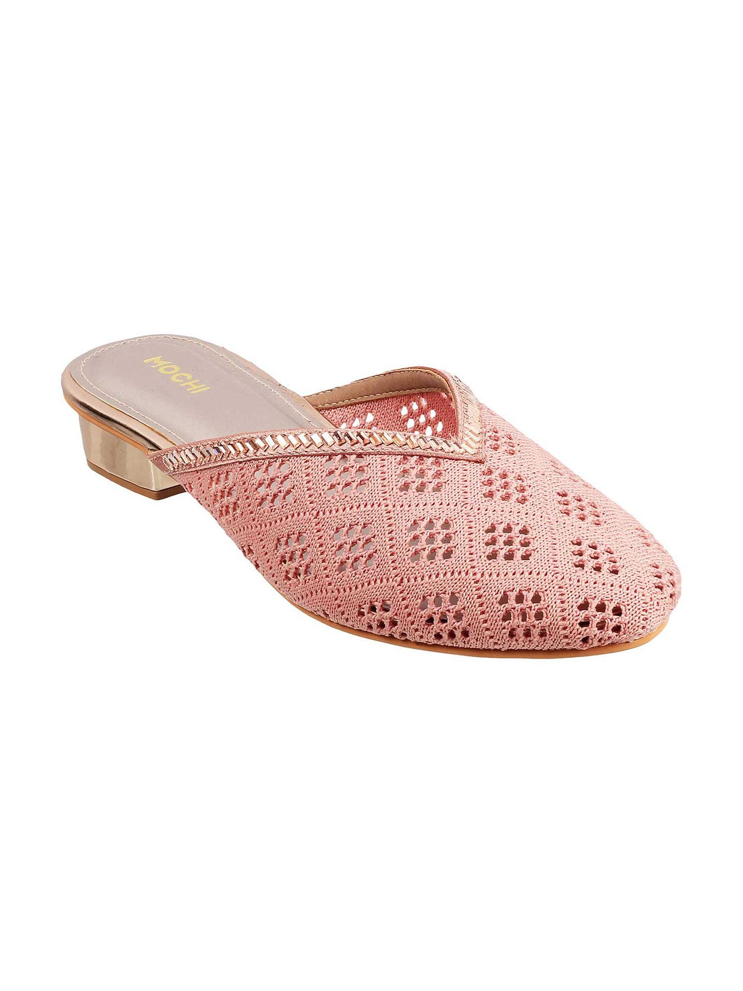 womens pink mules mochi patterned pink mules