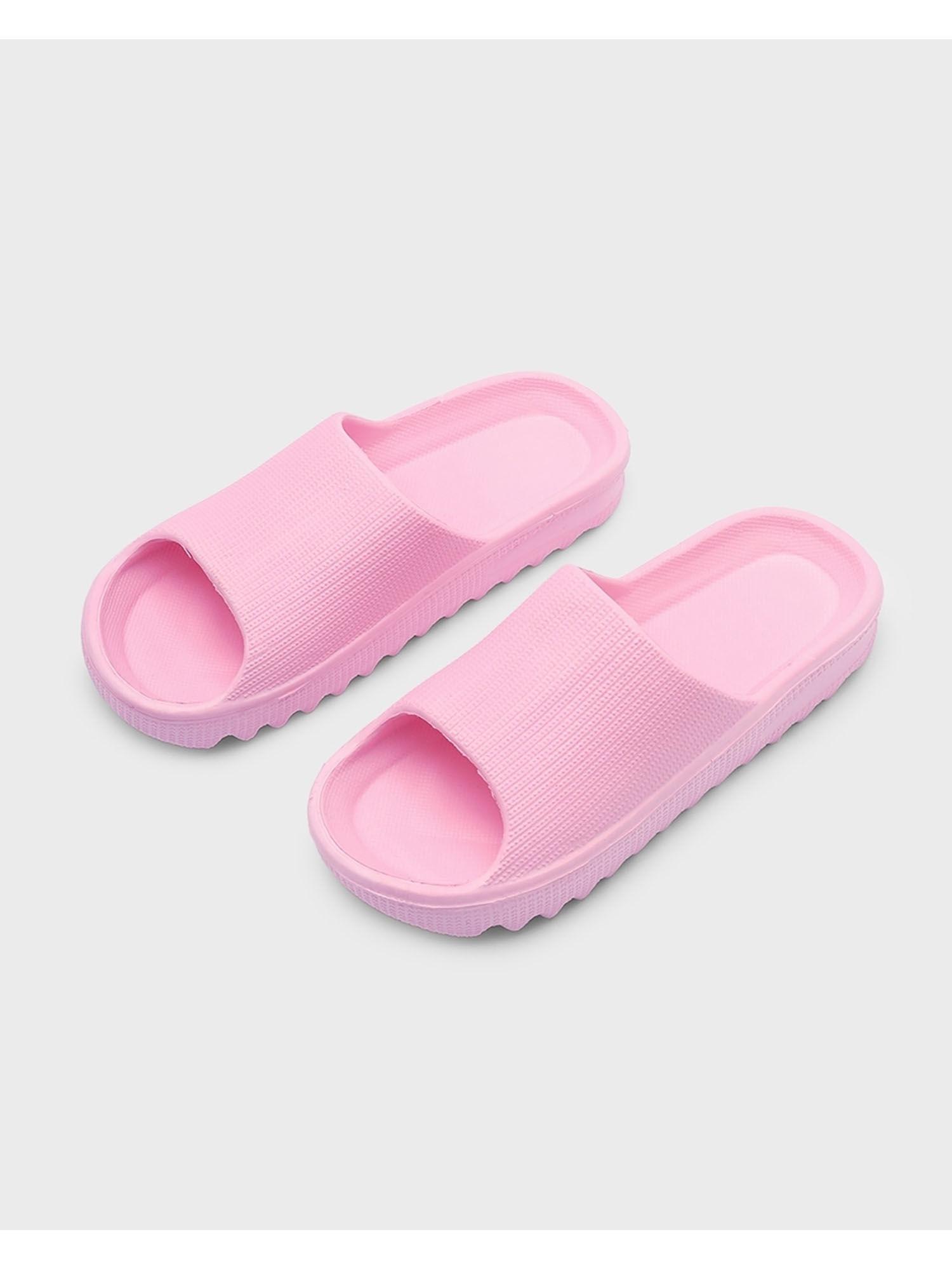 womens pink zig zag sliders