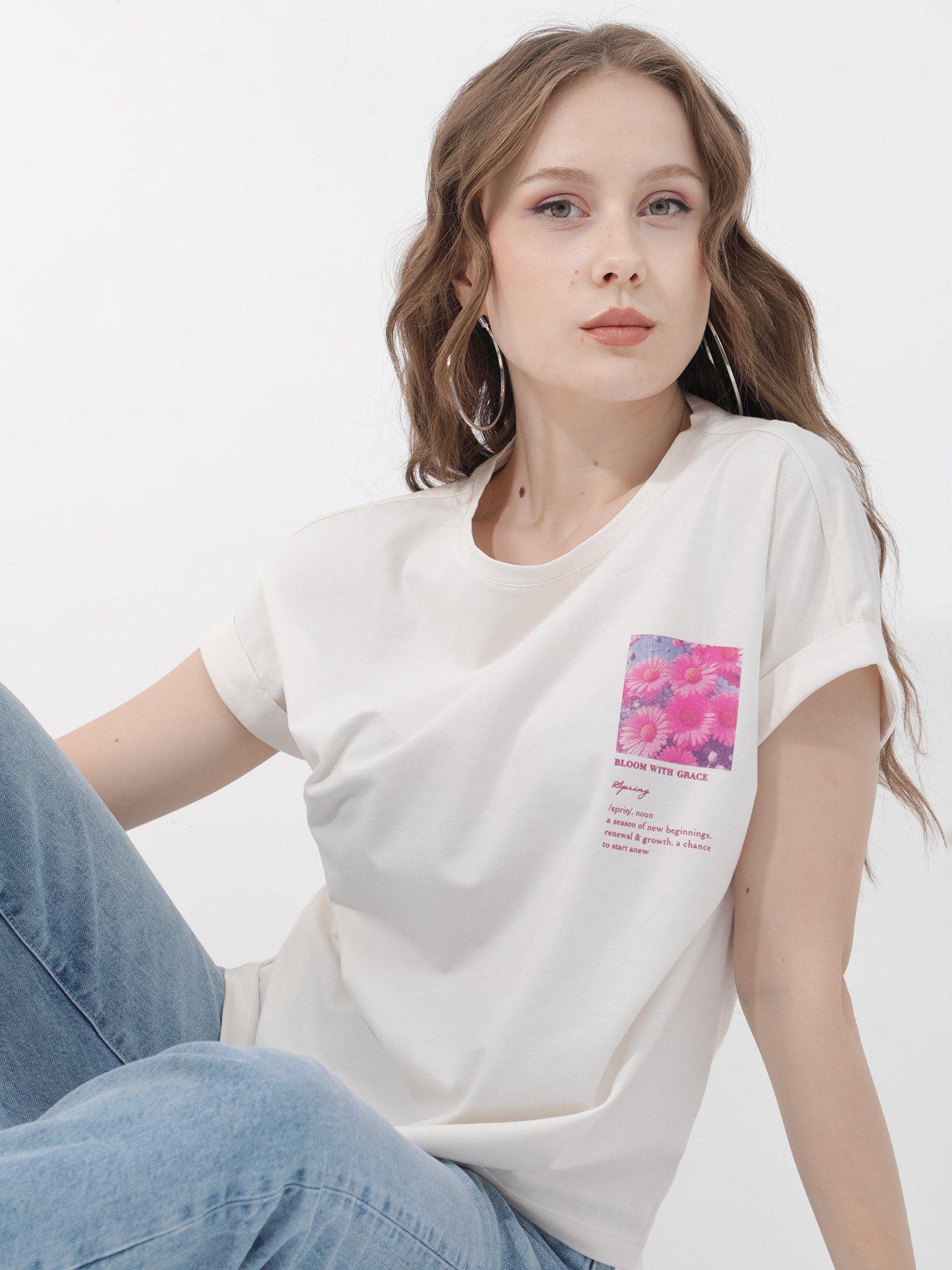 womens poctri off white t-shirt