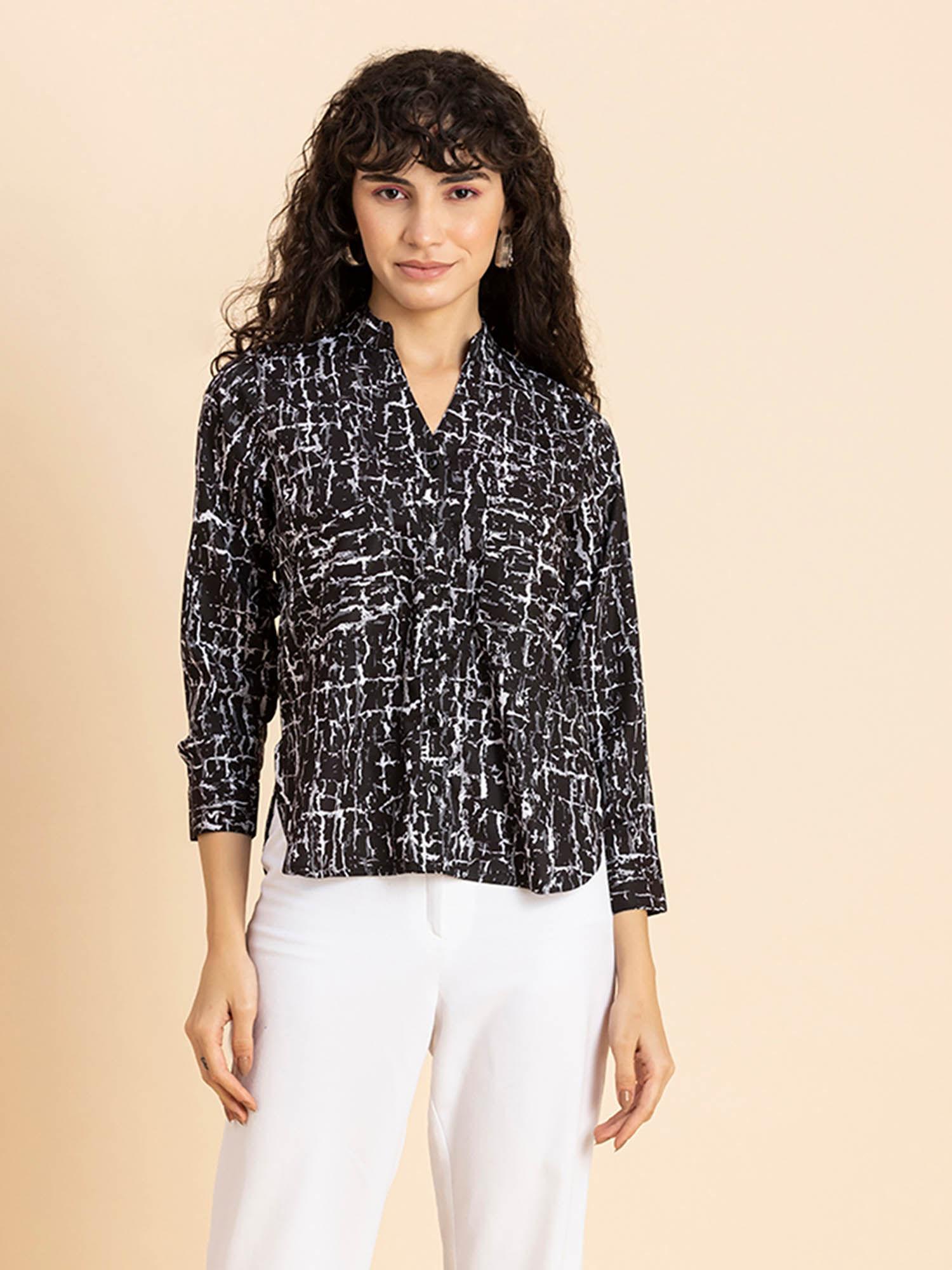 womens printed long shirt