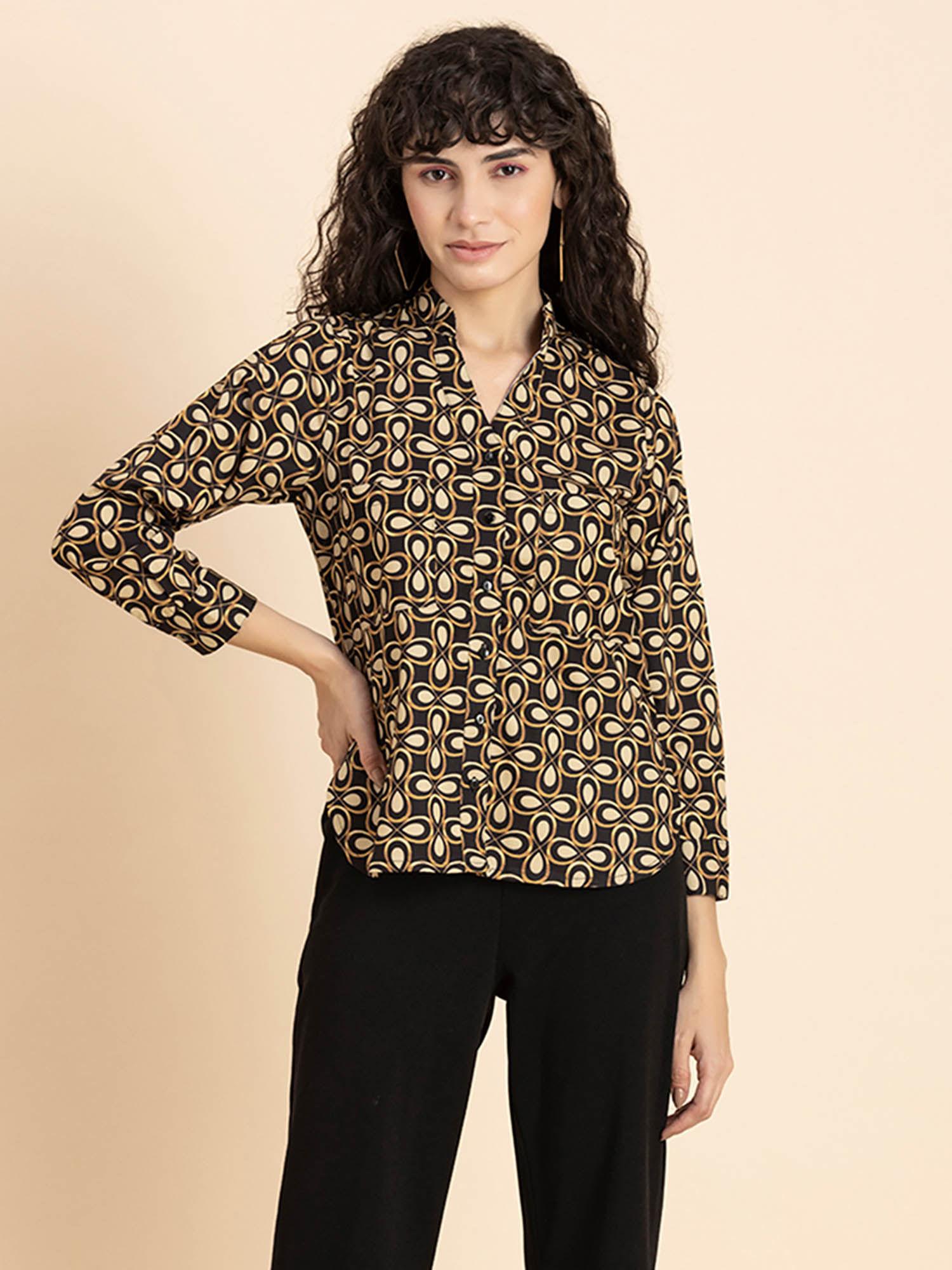 womens printed long shirt