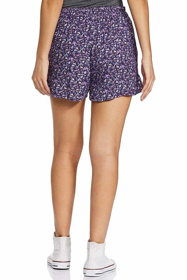 womens printed mid-rise regular shorts