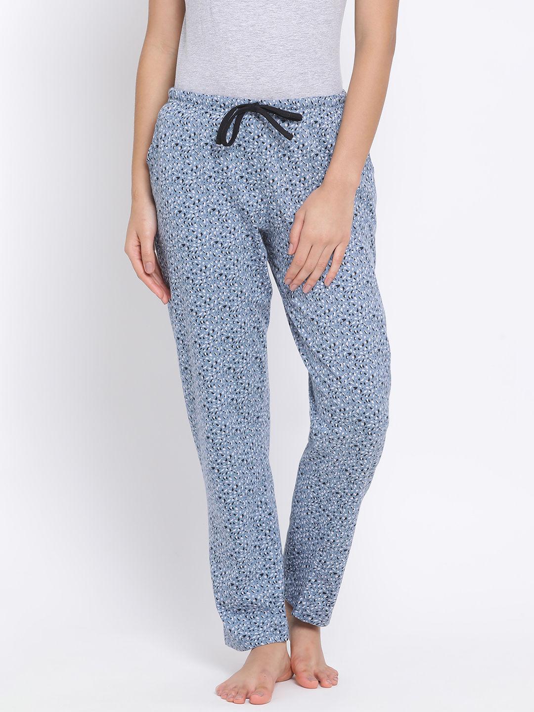 womens printed pyjamas blue