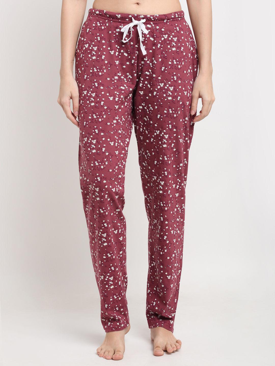 womens printed pyjamas maroon