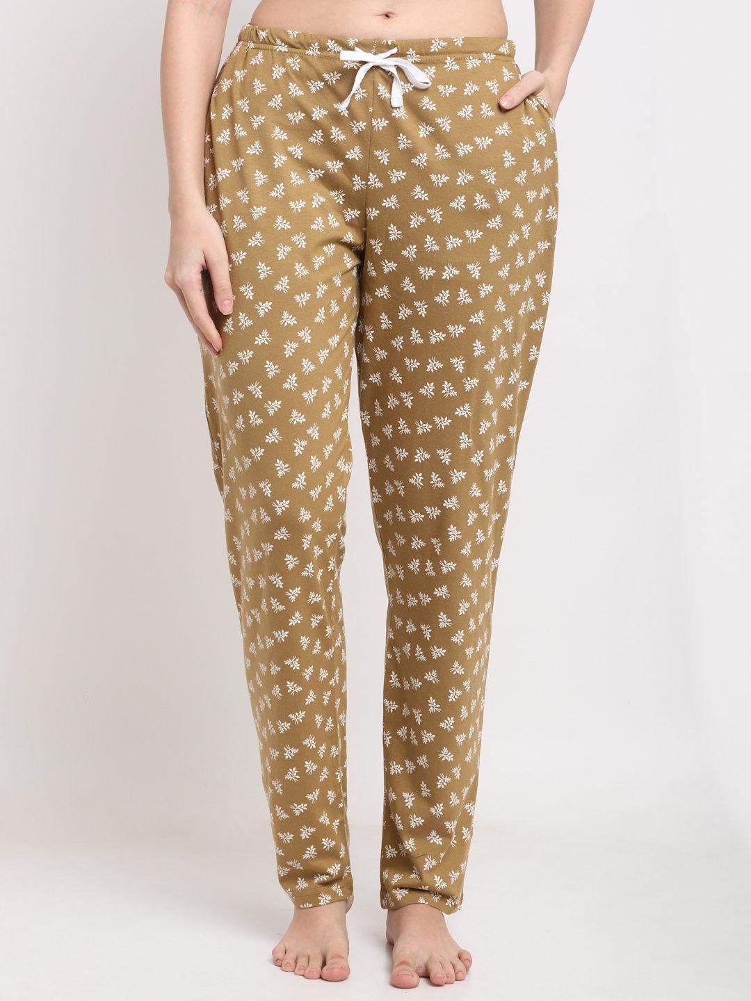 womens printed pyjamas mustard