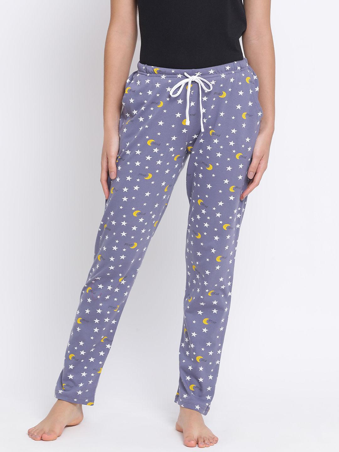 womens printed pyjamas purple