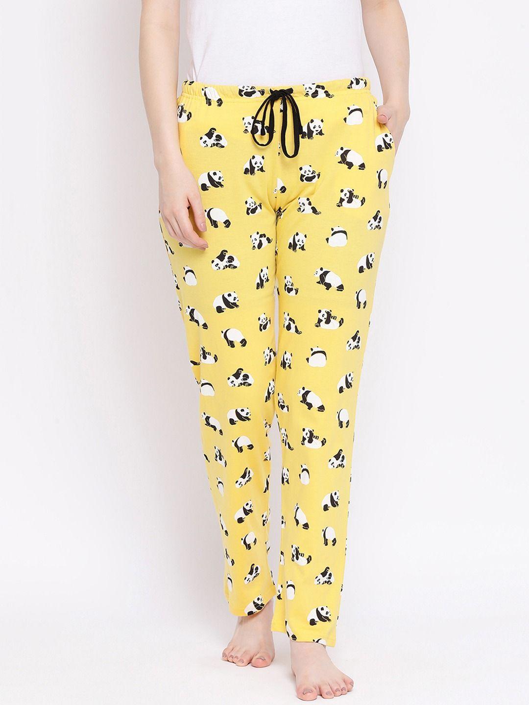 womens printed pyjamas yellow