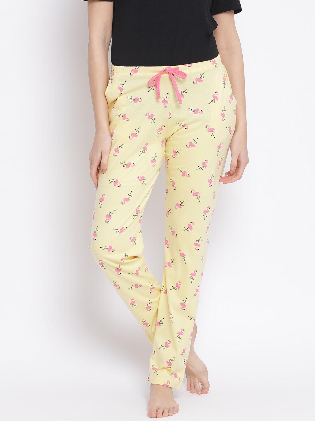 womens printed pyjamas yellow