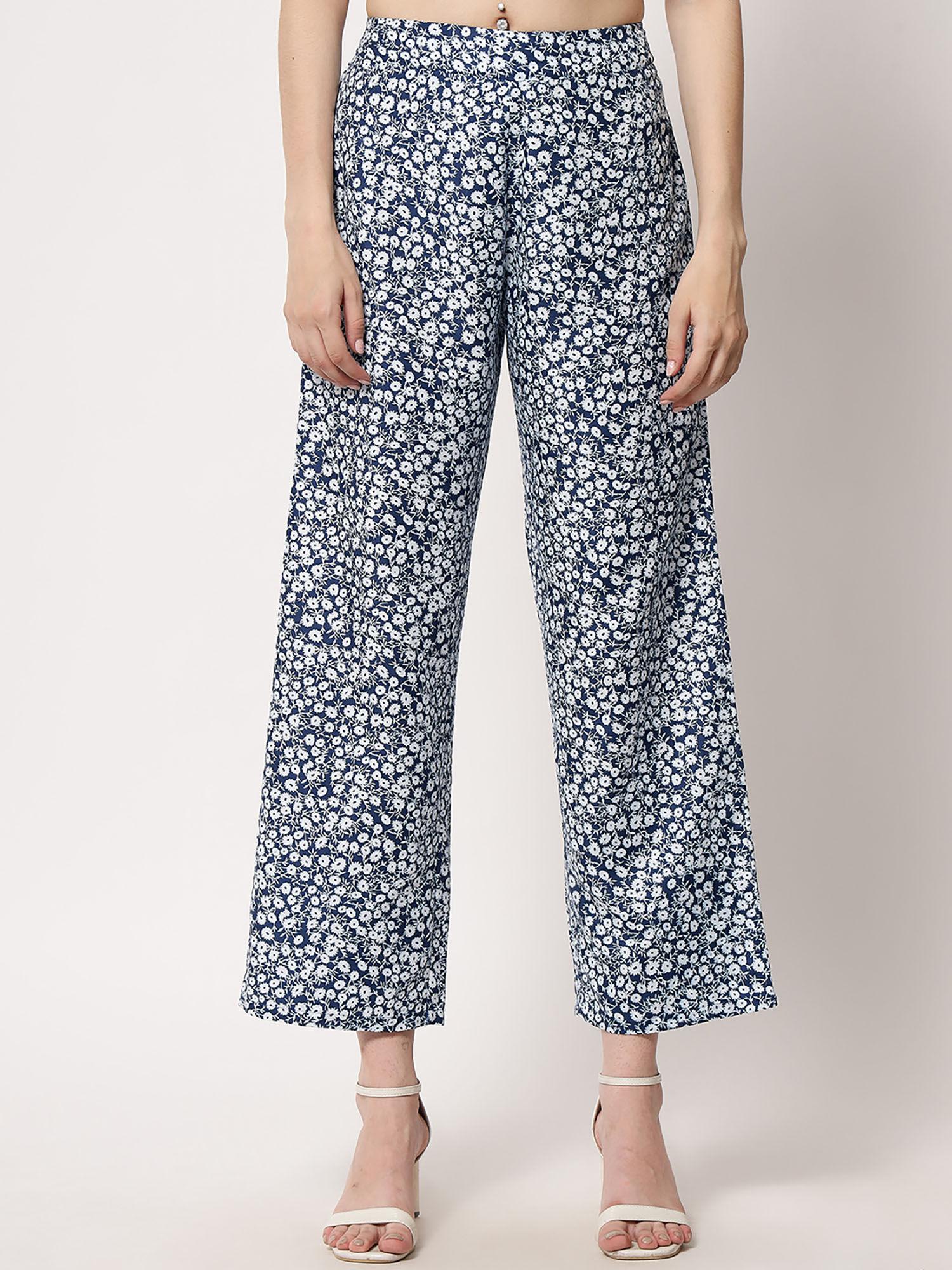 womens printed regular fit trousers