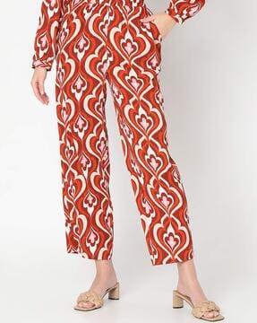 womens printed straight fit pants