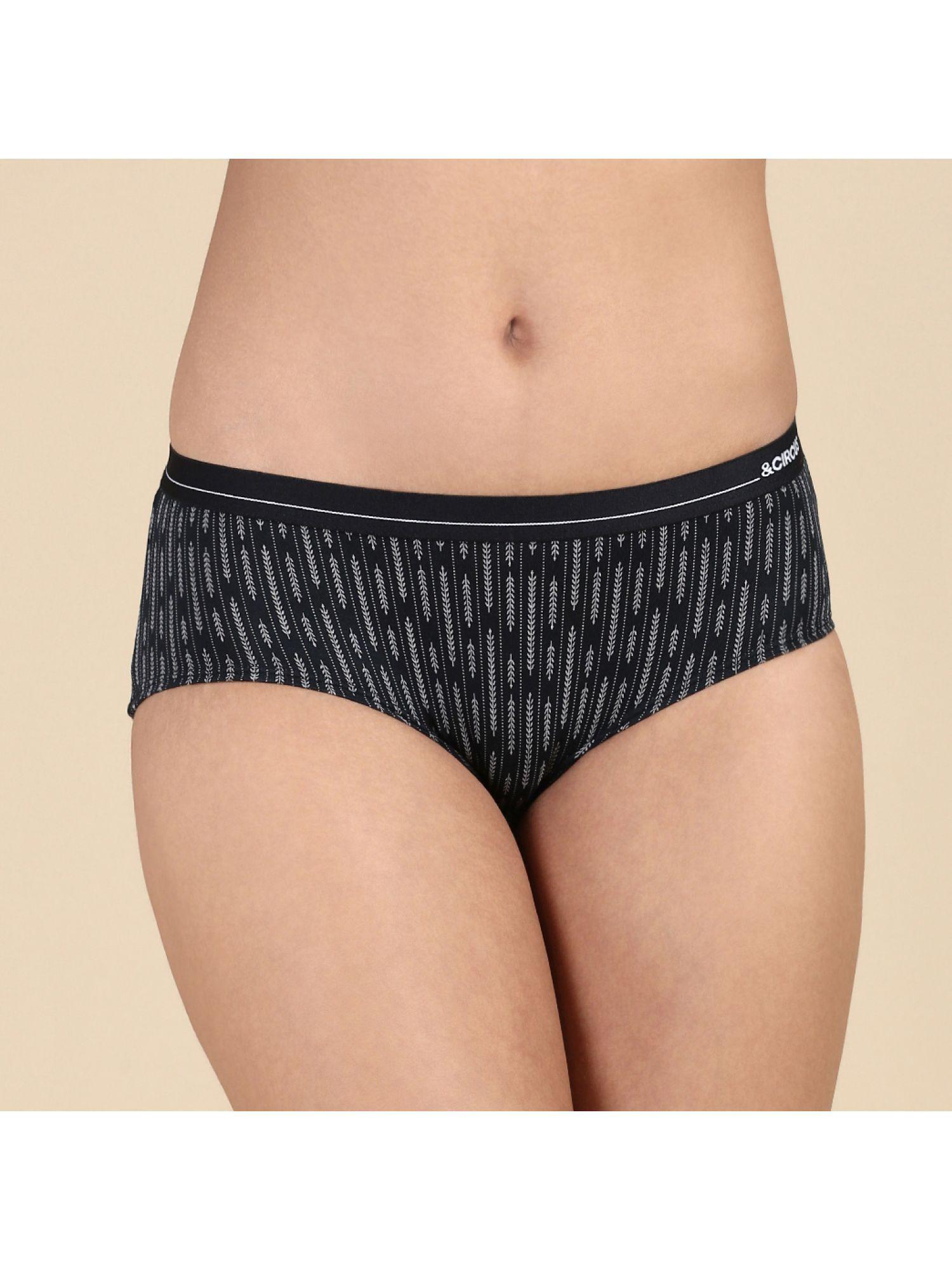 womens printed tencel modal micro hipster briefs - black