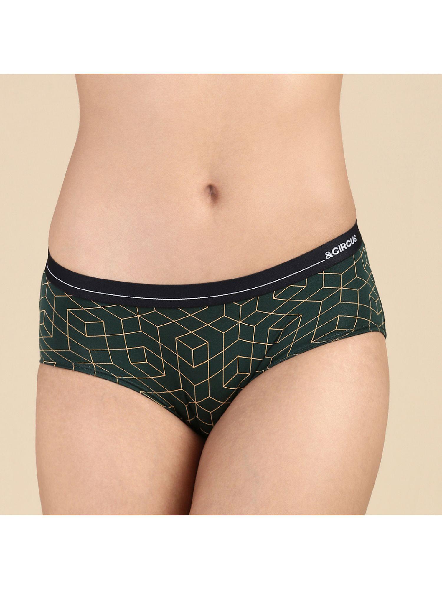 womens printed tencel modal micro hipster briefs - green