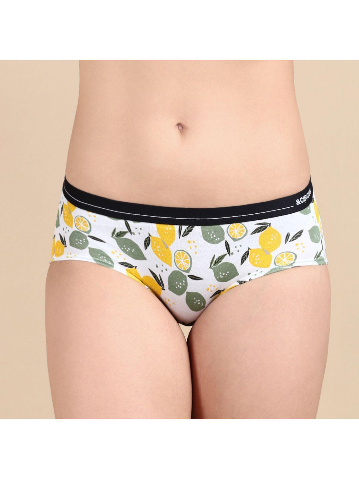 womens printed tencel modal micro hipster briefs - white