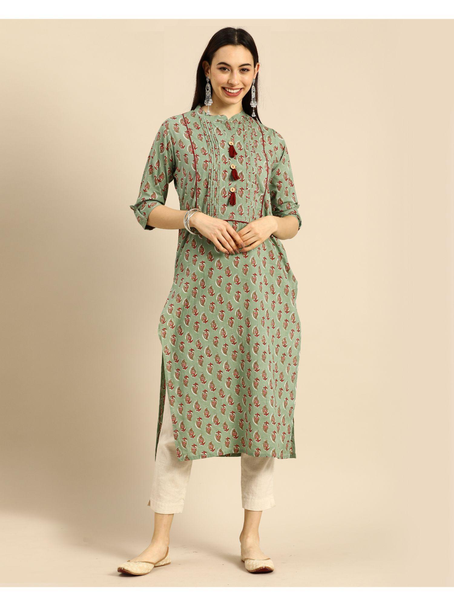 womens pure cambric cotton jaipuri block printed kurti