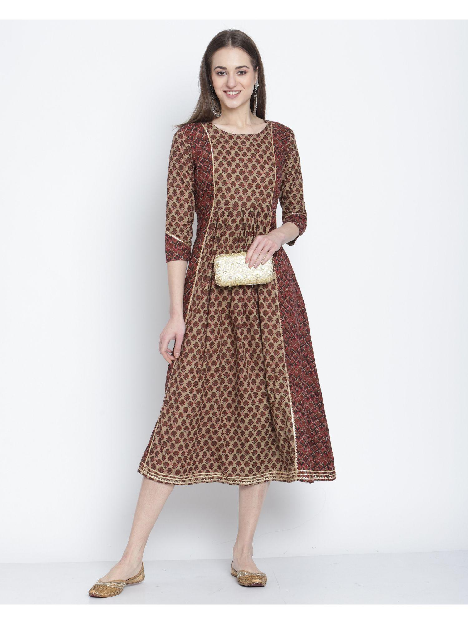 womens pure cambric cotton jaipuri floral printed kurti