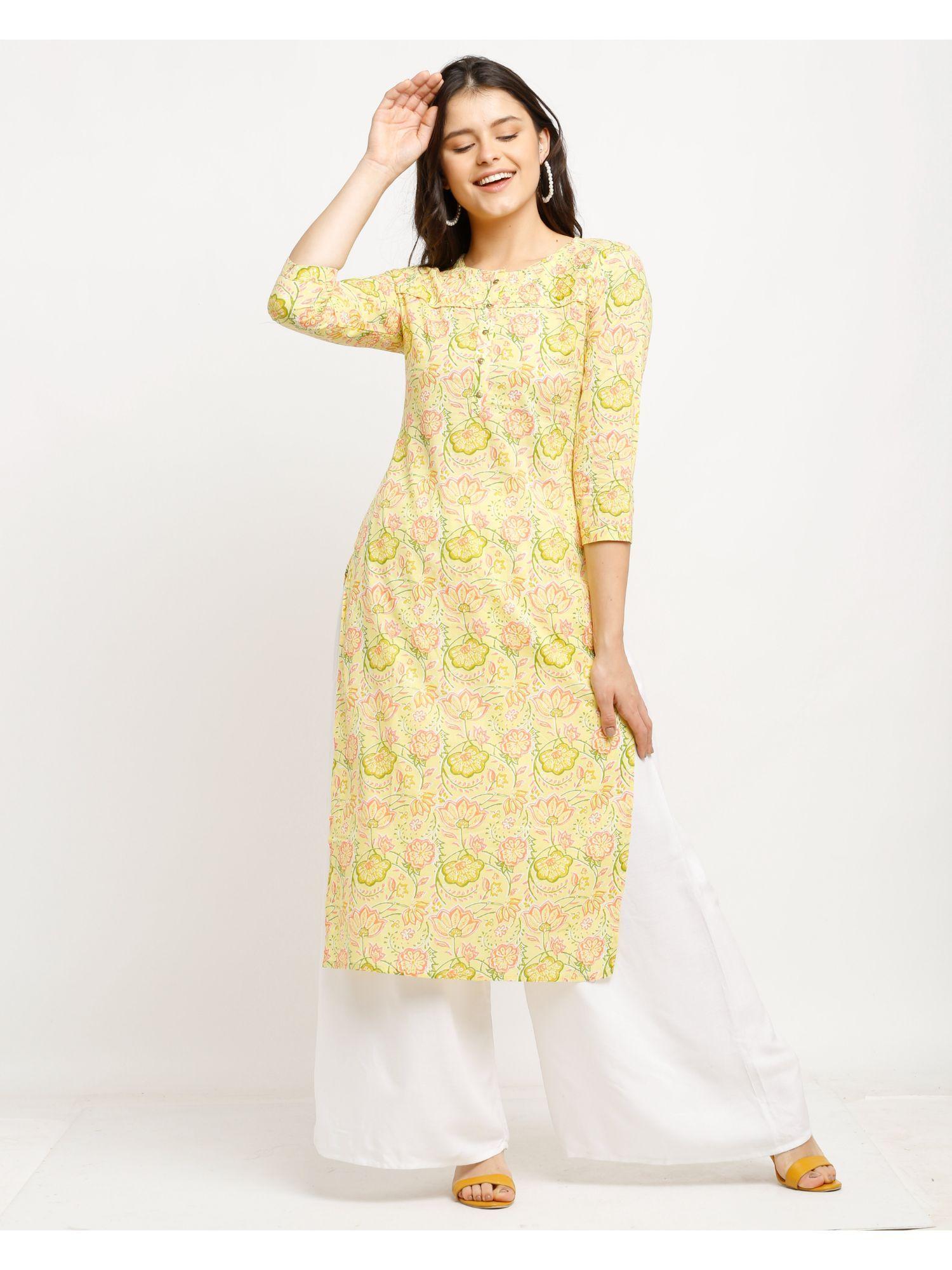 womens pure cambric cotton jaipuri printed kurti