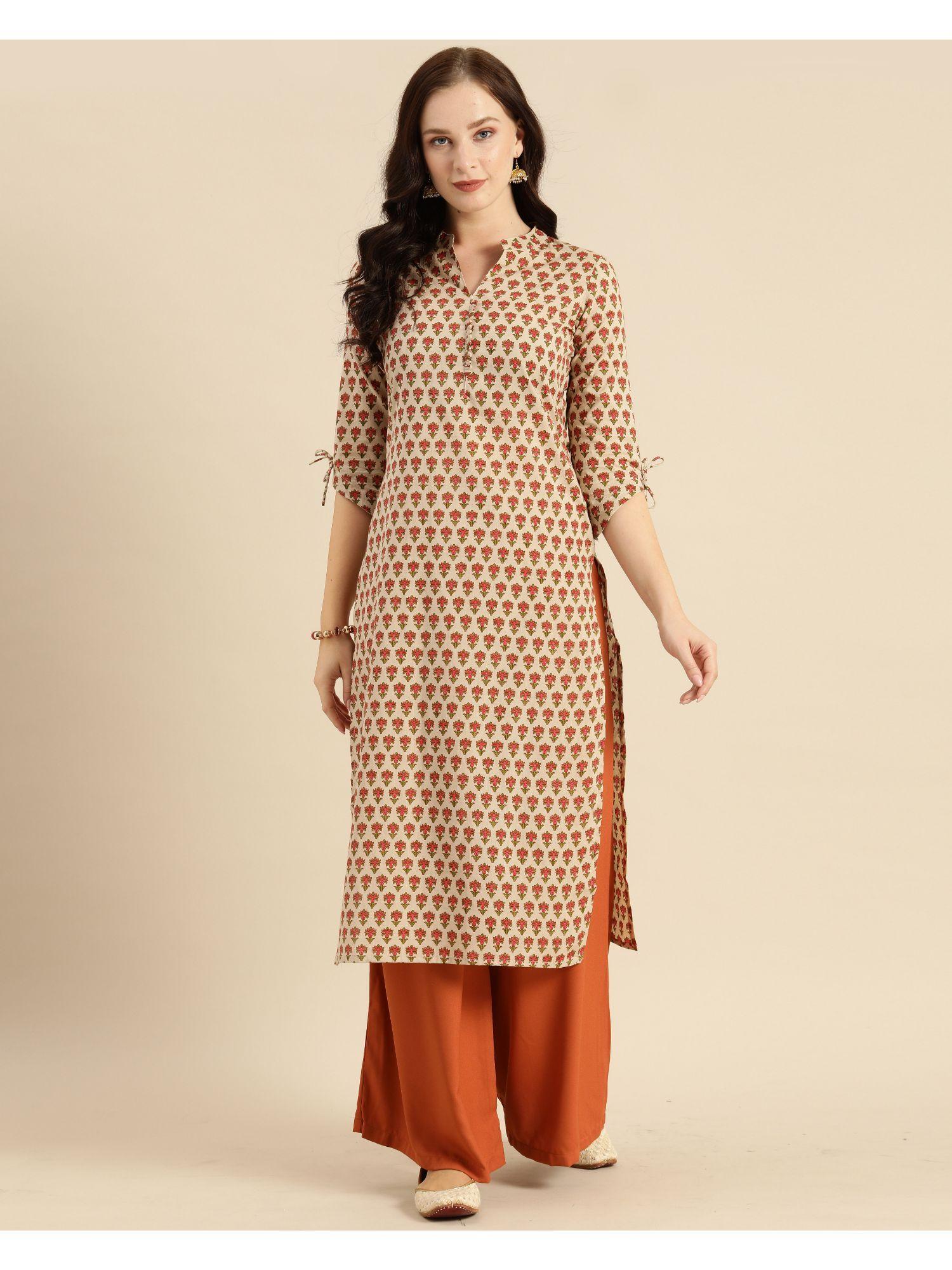 womens pure cambric cotton jaipuri printed kurti