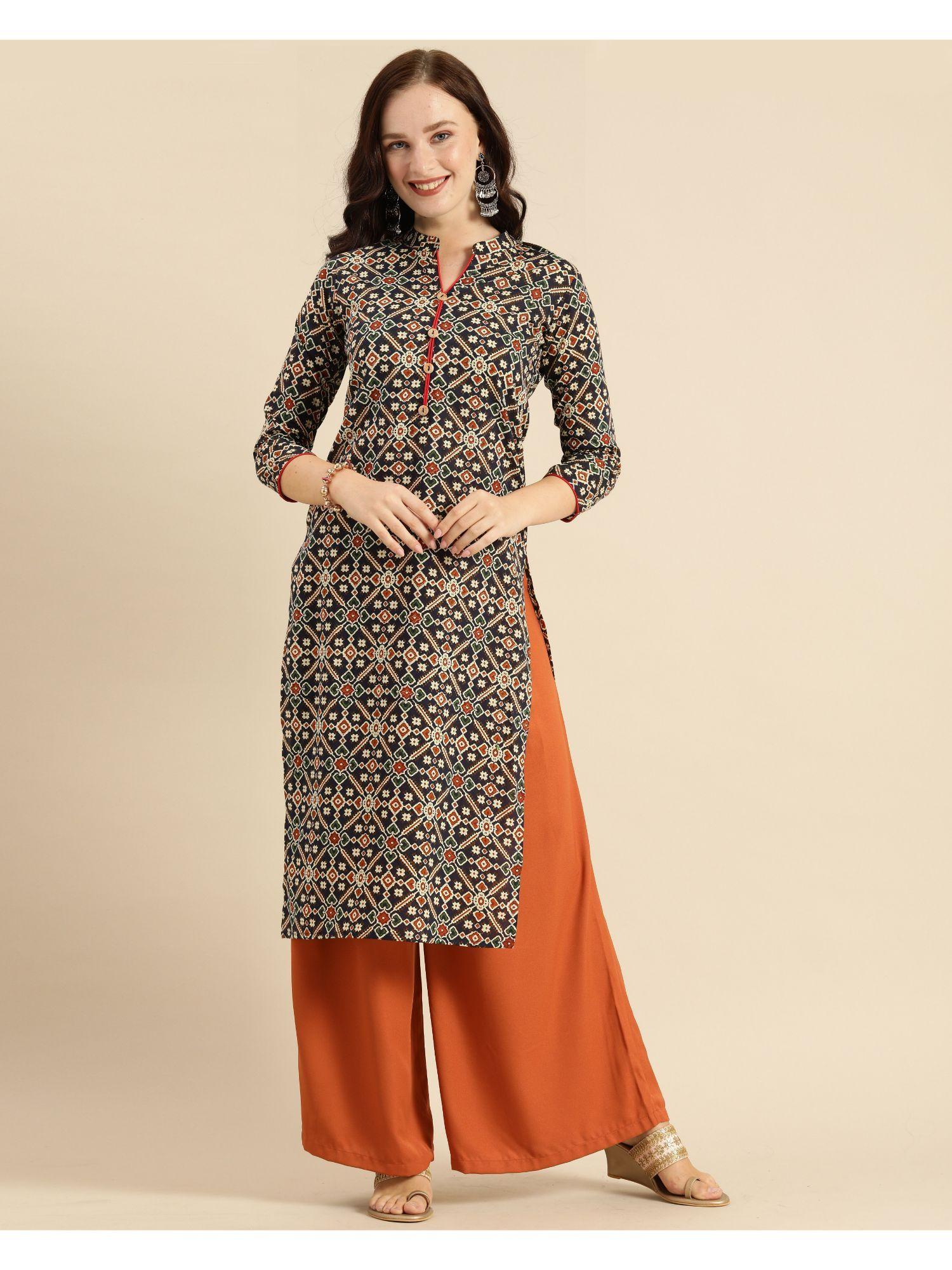 womens pure cambric cotton jaipuri printed kurti