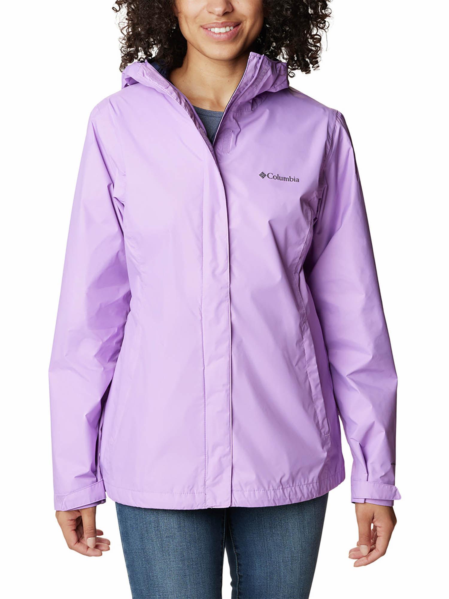 womens purple arcadia ii full sleeve trekking hiking rain jacket