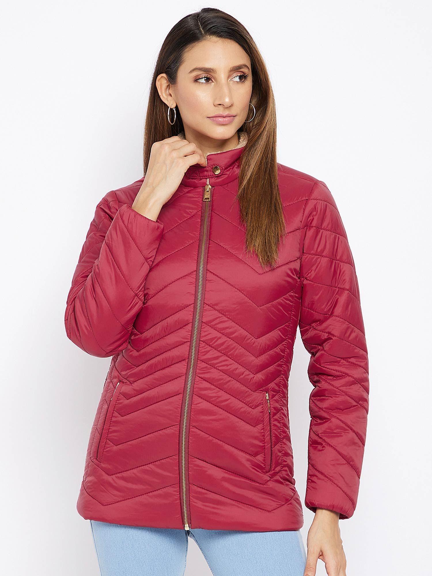 womens quilted long sleeves jacket