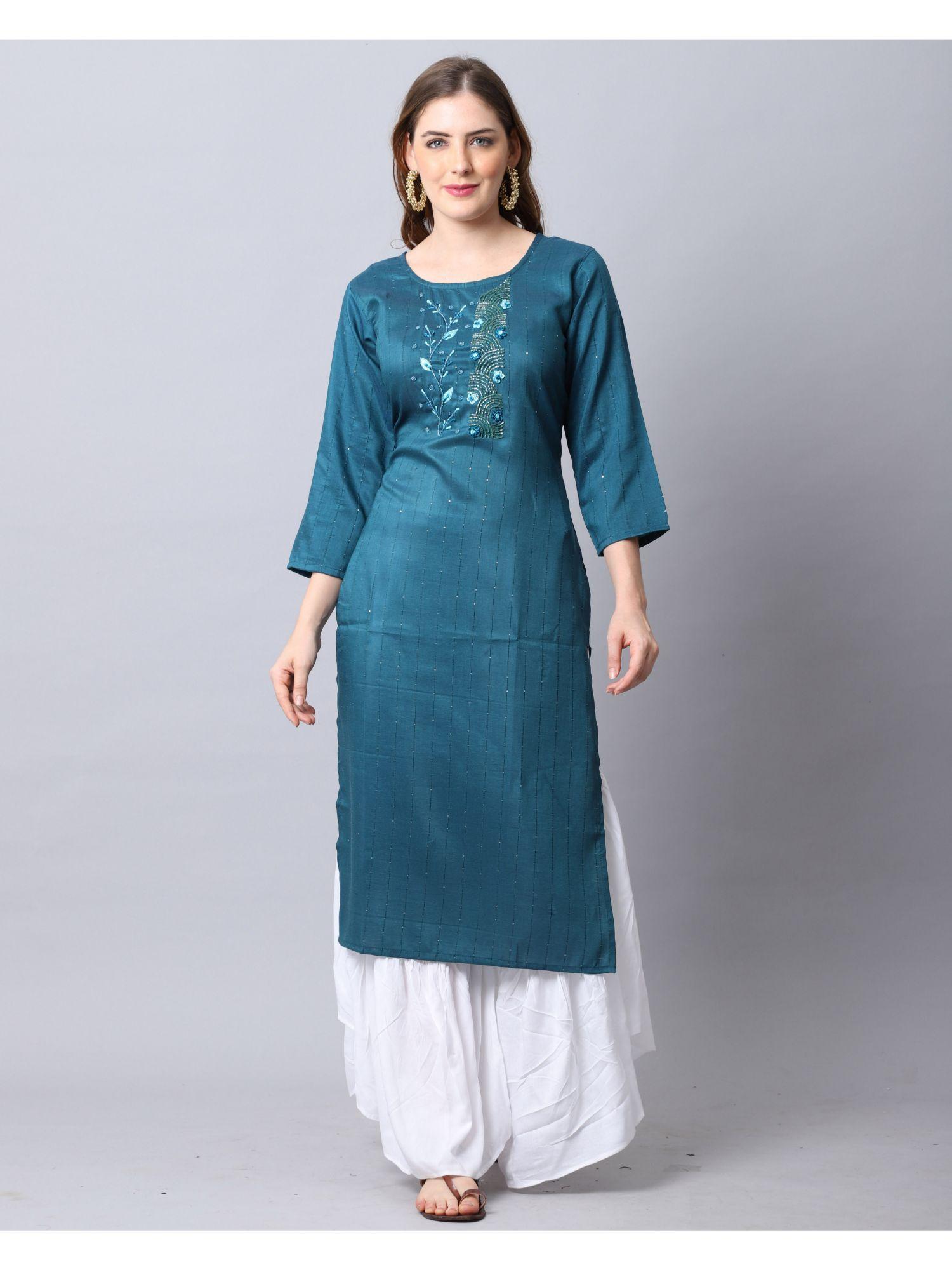 womens rayon viscose hand work kurti