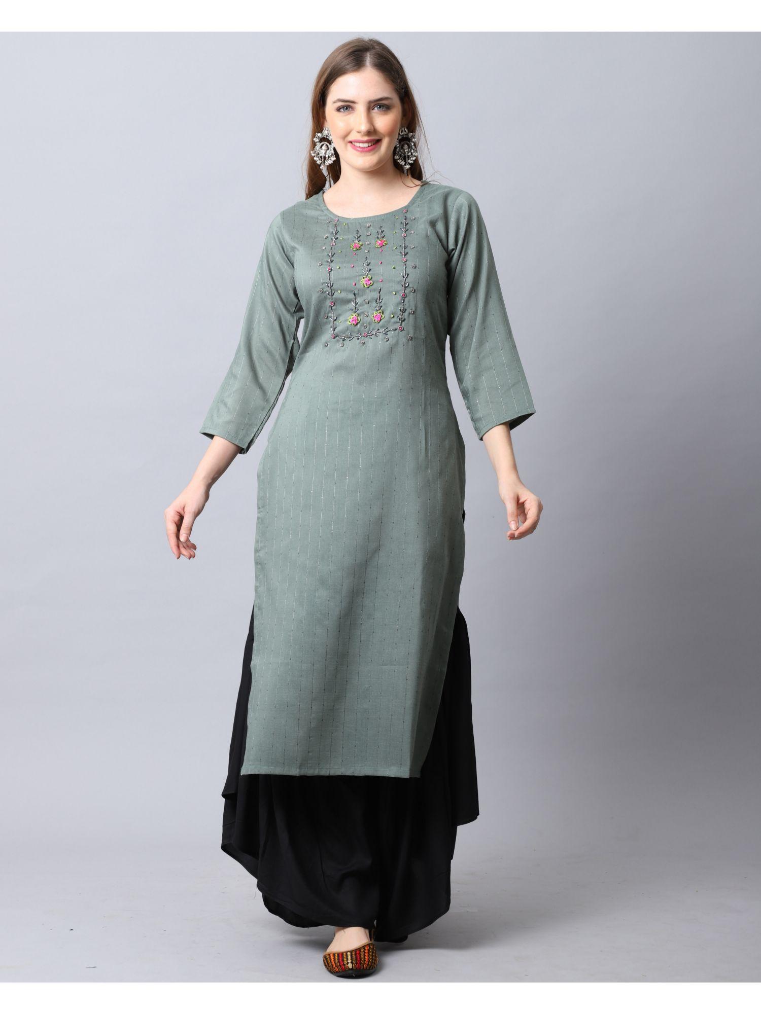 womens rayon viscose hand work kurti