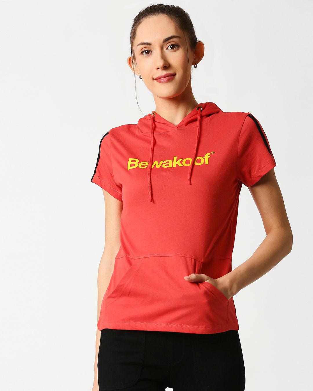 womens red printed t-shirts