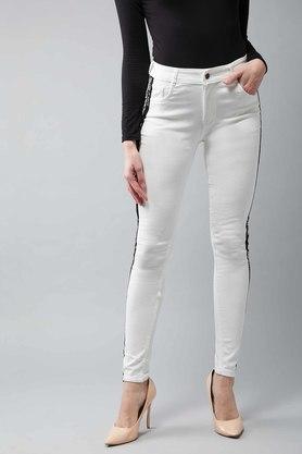 womens regular fit jumping jet denim pant white - white