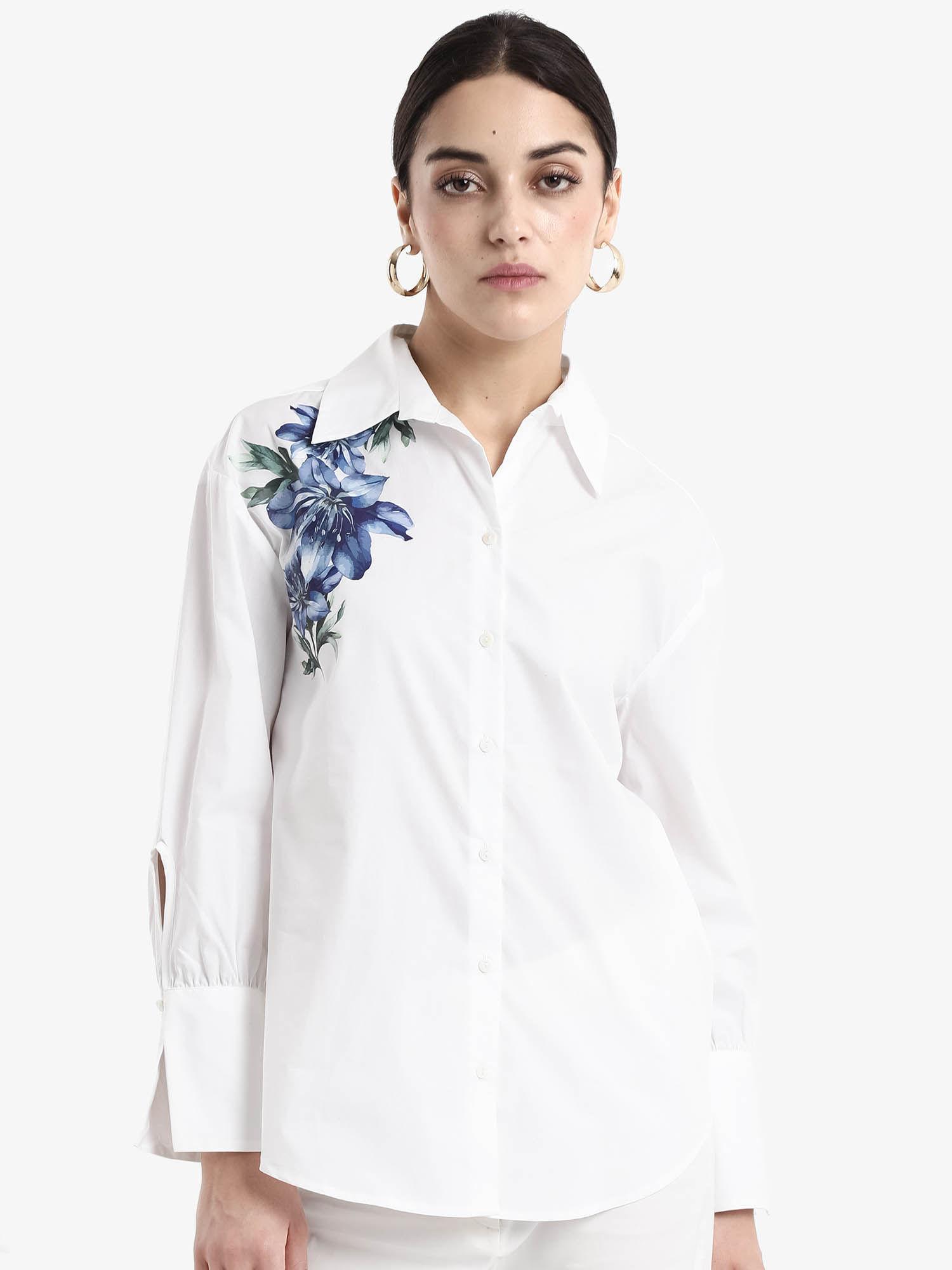 womens regular fit placement print shirt