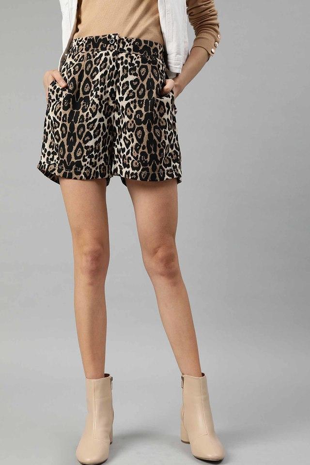 womens regular fit printed shorts